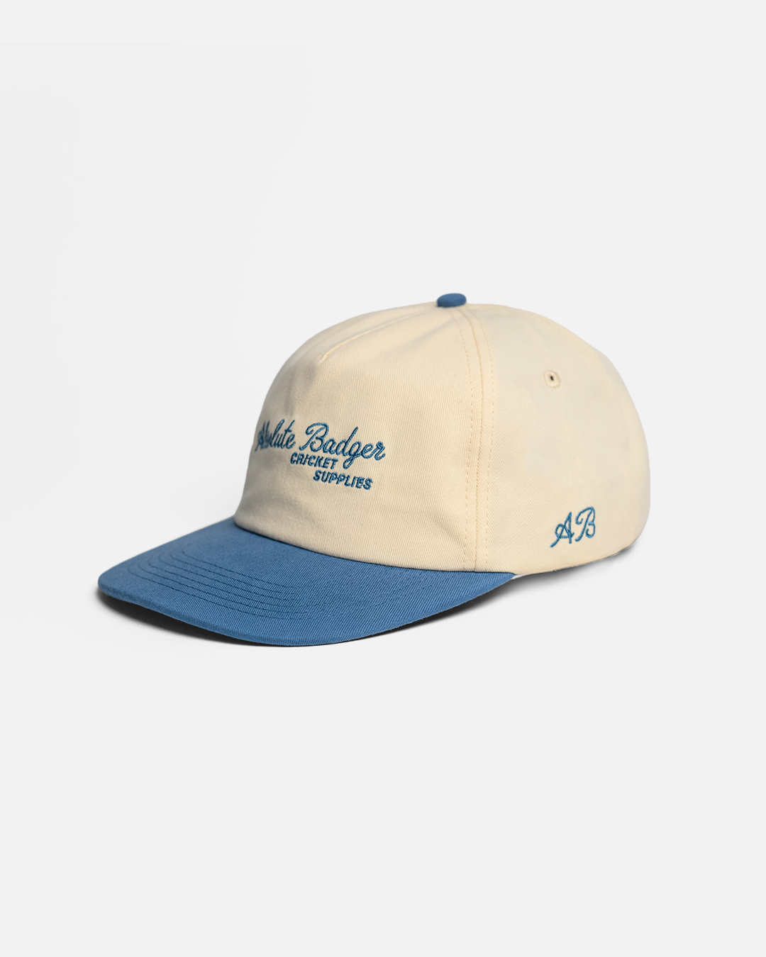 Absolut Script Script Cap - Cream & Blue – Absolute Badger