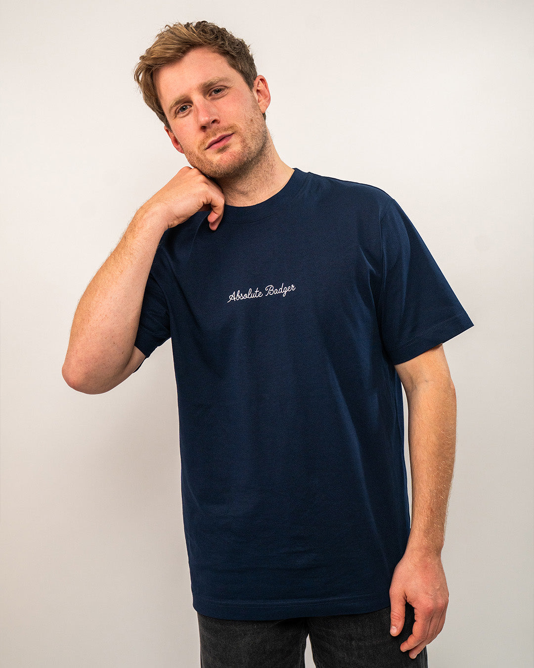 Script Tee - Navy