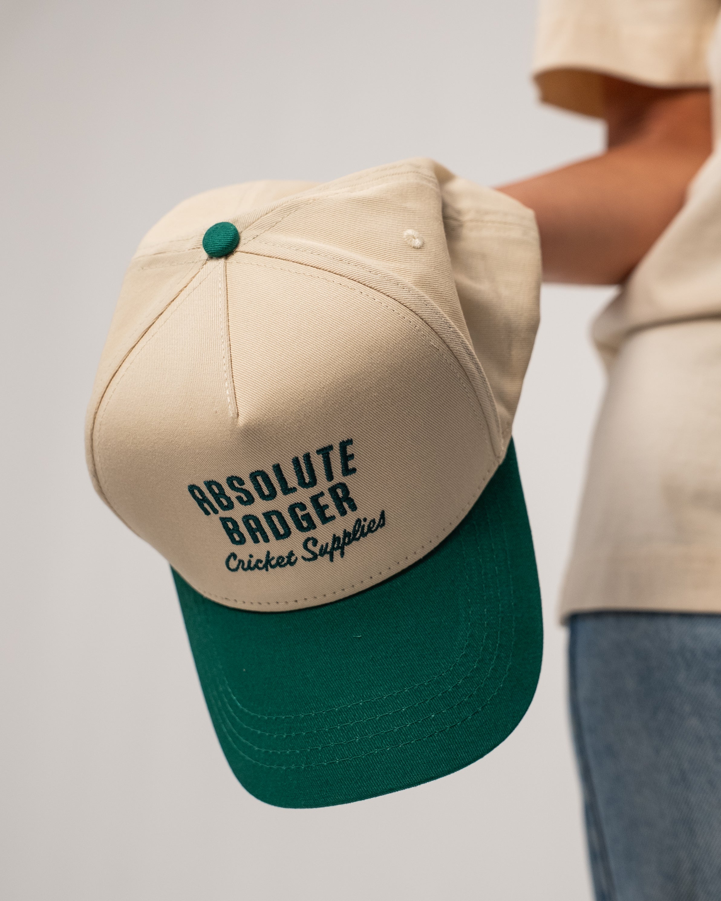 Cricket Supplies Cap - Cream & Green