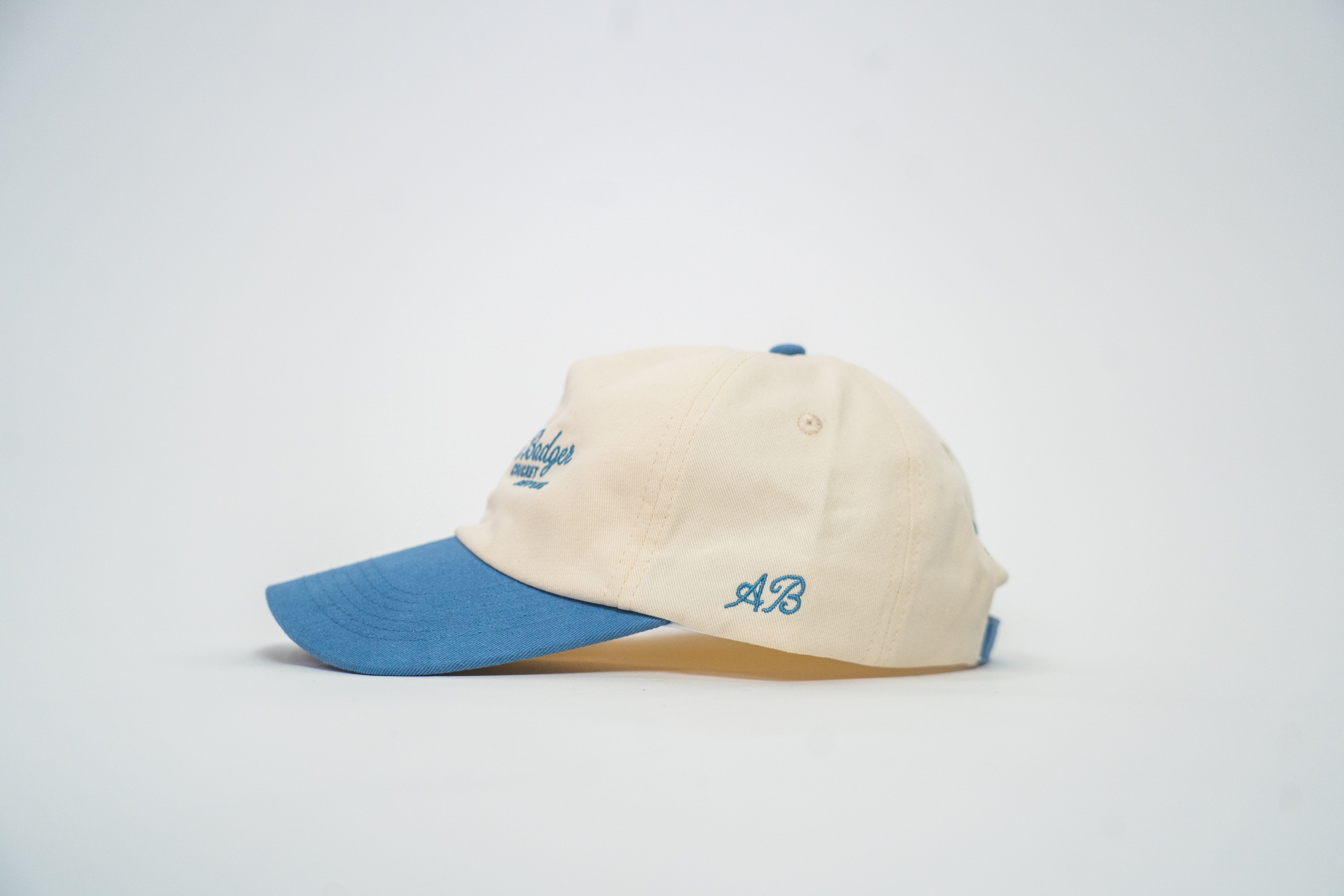 Script Cap - Cream & Blue