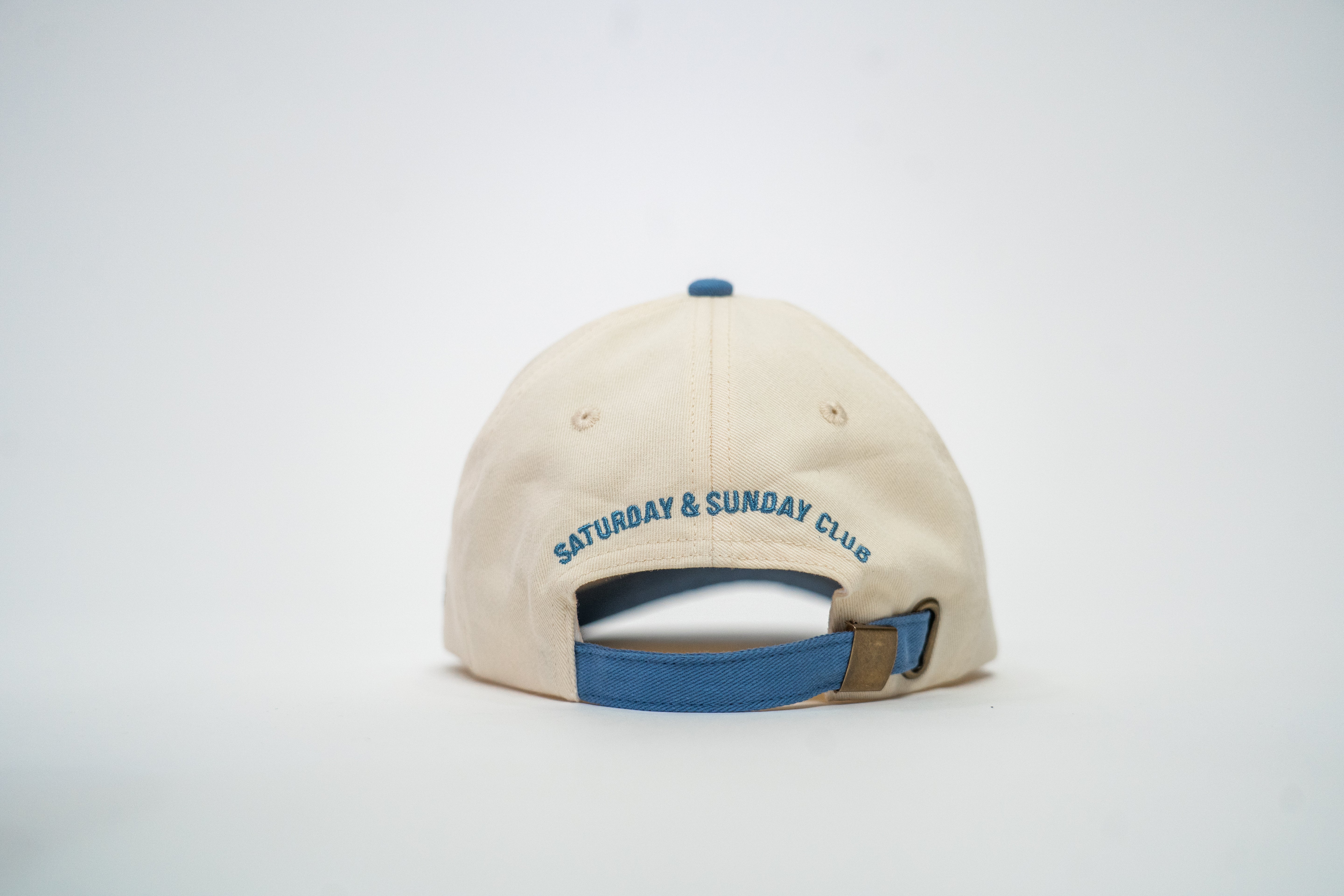 Script Cap - Cream & Blue