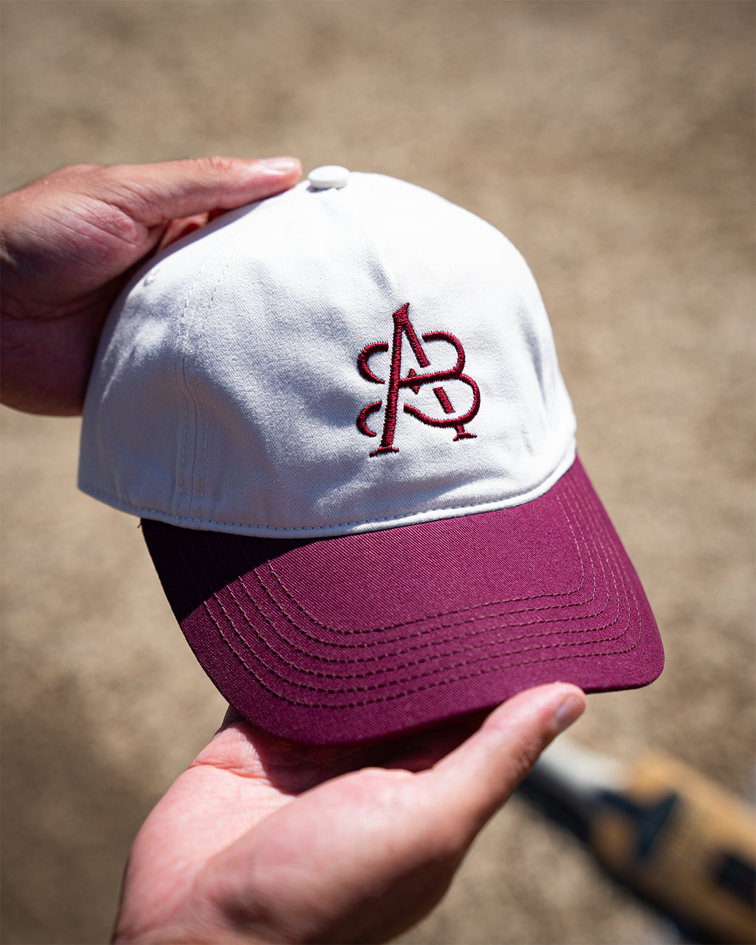 Team Issue Cap - Cream & Burgundy